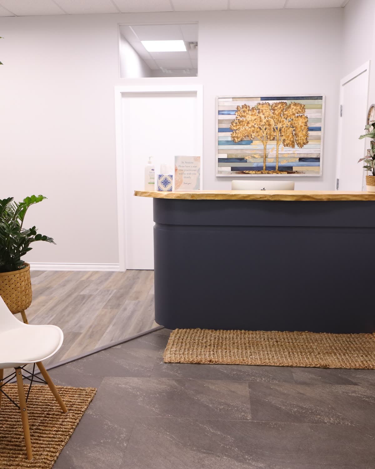 Reception at the Back in Health Kirschner clinic in Kelowna